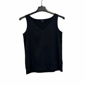 ✨Ann Taylor Sz XXS Women's Top Black Sleeveless V-Neck Blouse Polyester✨